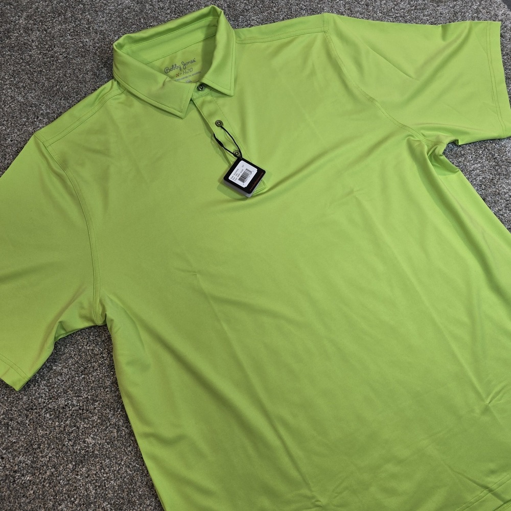 Bobby Jones Solid Stretch Cotton Short Sleeve Golf Polo Men's 2XL Mint Julep